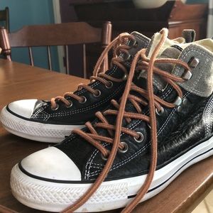 Converse Leather & Suede Chuck Taylor Hi Tops, Men 7.5, Women 9.5